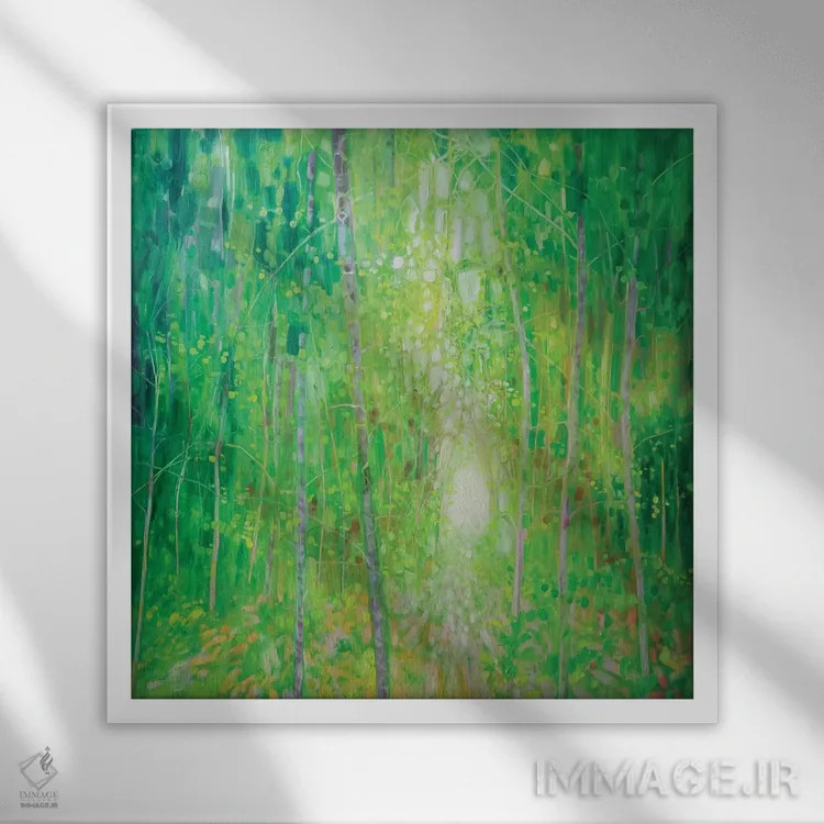 تابلو پادشاه جنگل سبز اثر گیل بوستامانته - نمای قابدار سفید