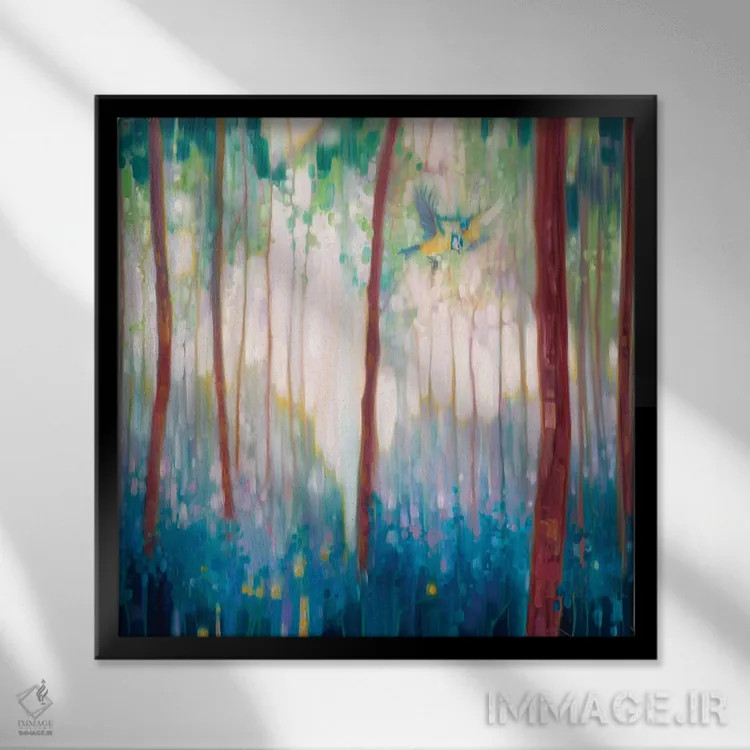 تابلو بهار شادمان (فرمت مربع) اثر گیل بوستامانته - نمای قابدار مشکی