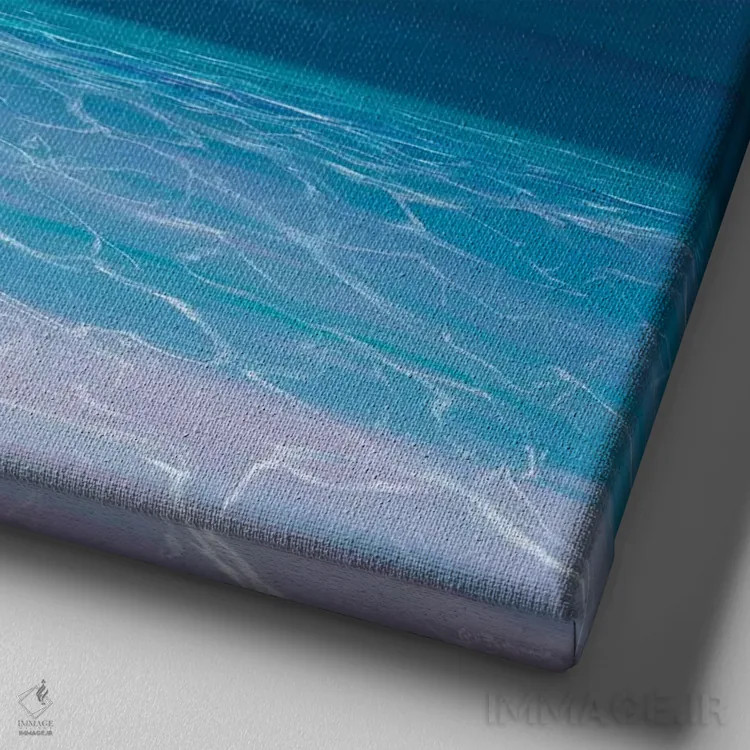 تابلو فرشتگان آبی، دریای آبی اثر گیل بوستامانته - نمای نزدیک بافت بوم