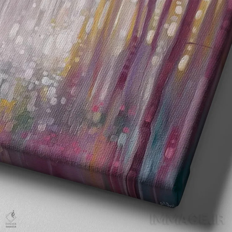 تابلو قلمروی ببر اثر گیل بوستامانته - نمای نزدیک بافت بوم