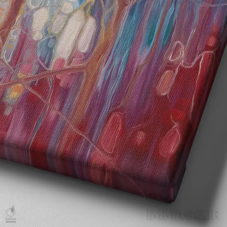 تابلو بافتن جادو اثر گیل بوستامانته - نمای نزدیک بافت بوم