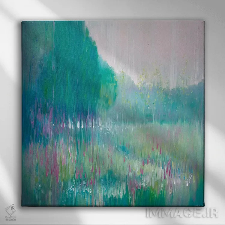 تابلو چمنزار بیزمان اثر گیل بوستامانته - نمای روبهرو روی دیوار