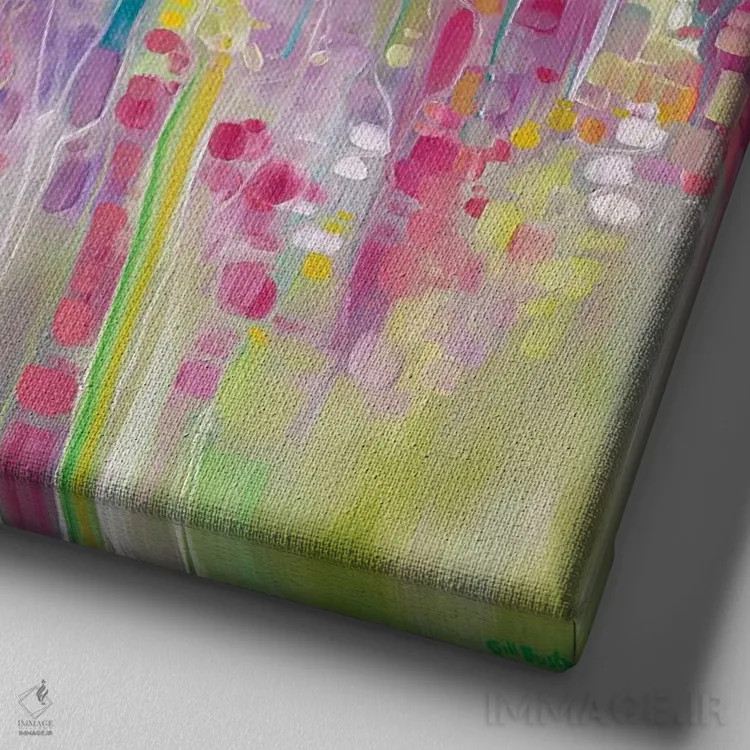 تابلو تابستان انتزاعی اثر گیل بوستامانته - نمای نزدیک بافت بوم