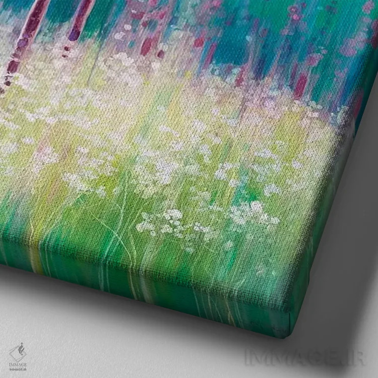 تابلو چمنزار ماه می اثر گیل بوستامانته - نمای نزدیک بافت بوم