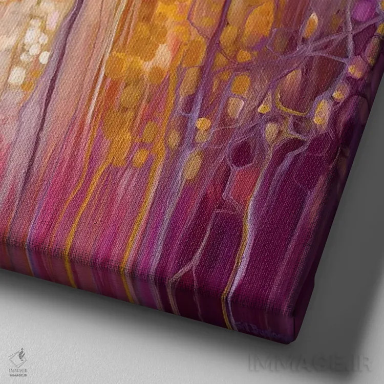 تابلو آواز سینهسرخ اثر گیل بوستامانته - نمای نزدیک بافت بوم