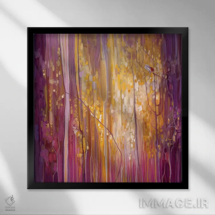 تابلو آواز سینهسرخ اثر گیل بوستامانته - نمای قابدار مشکی