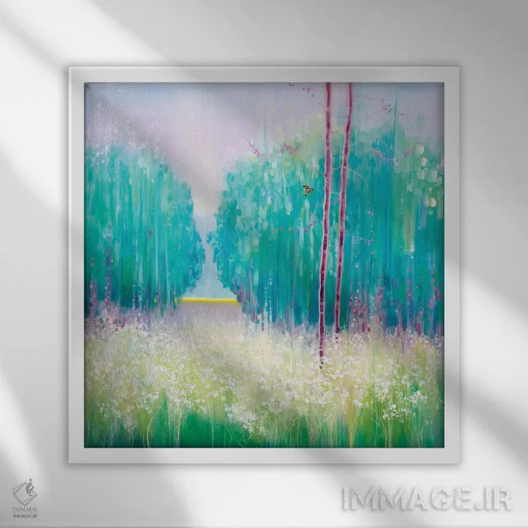 تابلو چمنزار ماه می اثر گیل بوستامانته - نمای قابدار سفید