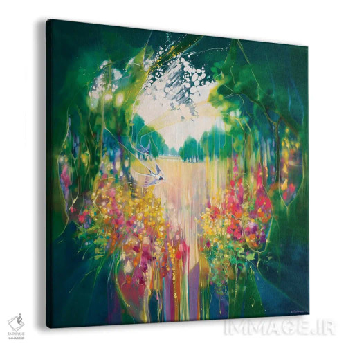 تابلو خلقت، باغی پنهان با چلچله و گلها اثر گیل بوستامانته - نمای پرسپکتیو محصول