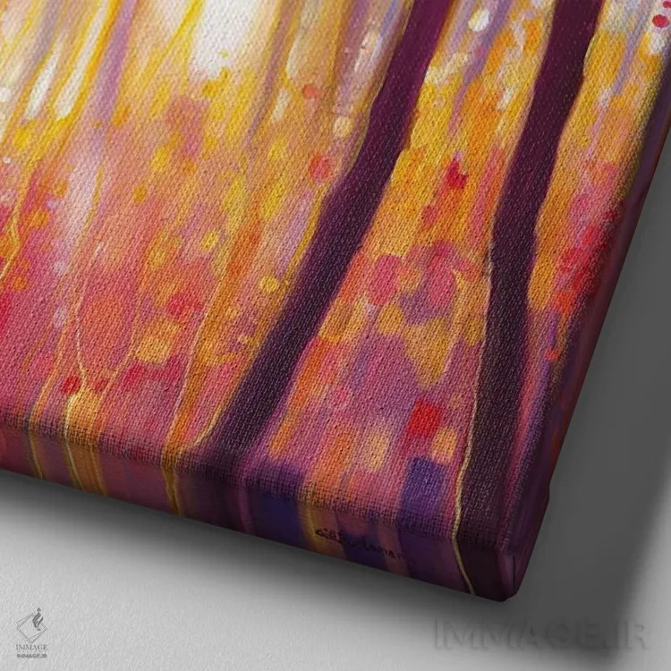 تابلو ببری روشن همچون آتش اثر گیل بوستامانته - نمای نزدیک بافت بوم