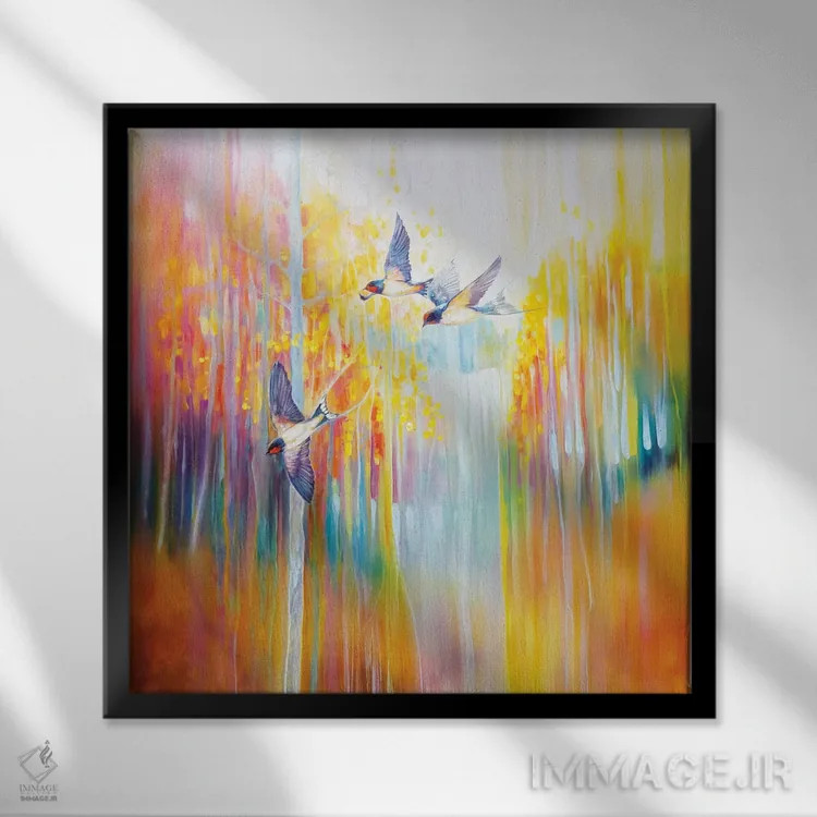 تابلو آواز چلچله اثر گیل بوستامانته - نمای قابدار مشکی