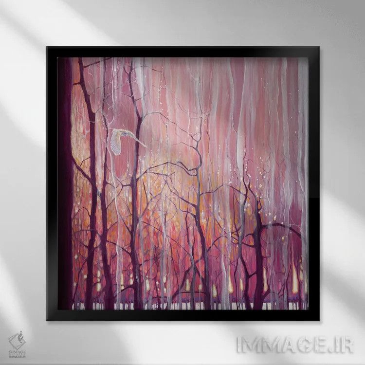 تابلو ظرافت هنگام غروب اثر گیل بوستامانته - نمای قابدار مشکی