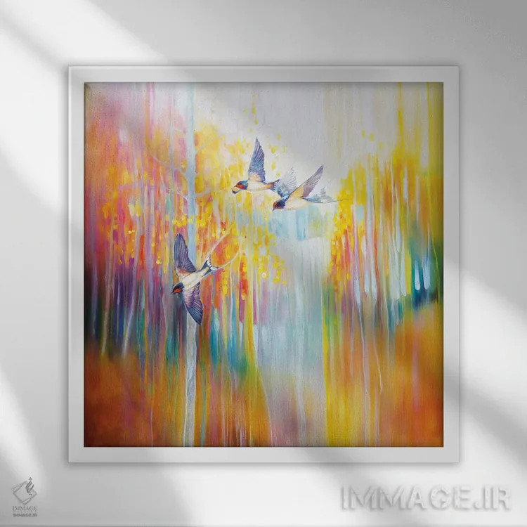 تابلو آواز چلچله اثر گیل بوستامانته - نمای قابدار سفید