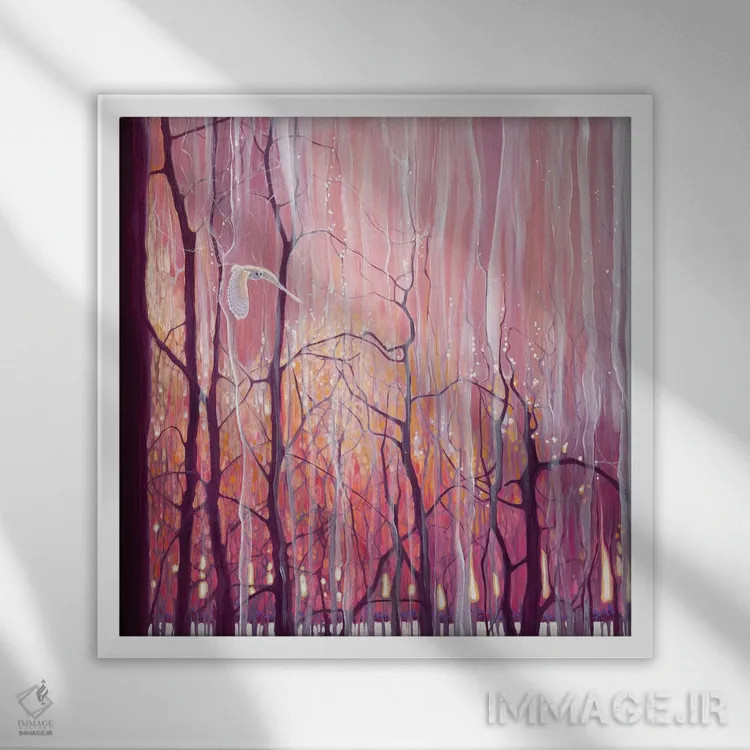 تابلو ظرافت هنگام غروب اثر گیل بوستامانته - نمای قابدار سفید