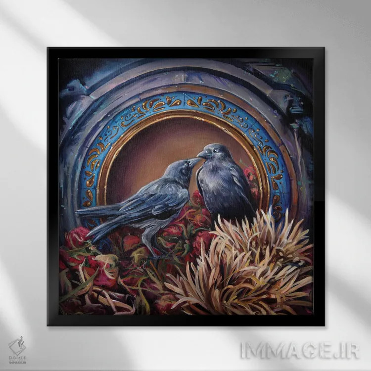 تابلو بوسه اثر گیگی چن - نمای قابدار مشکی