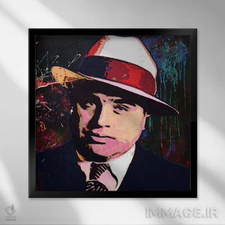 تابلو آل کاپون (خلافکار معروف آمریکایی) اثر گابریل کوزارلی - نمای قابدار مشکی