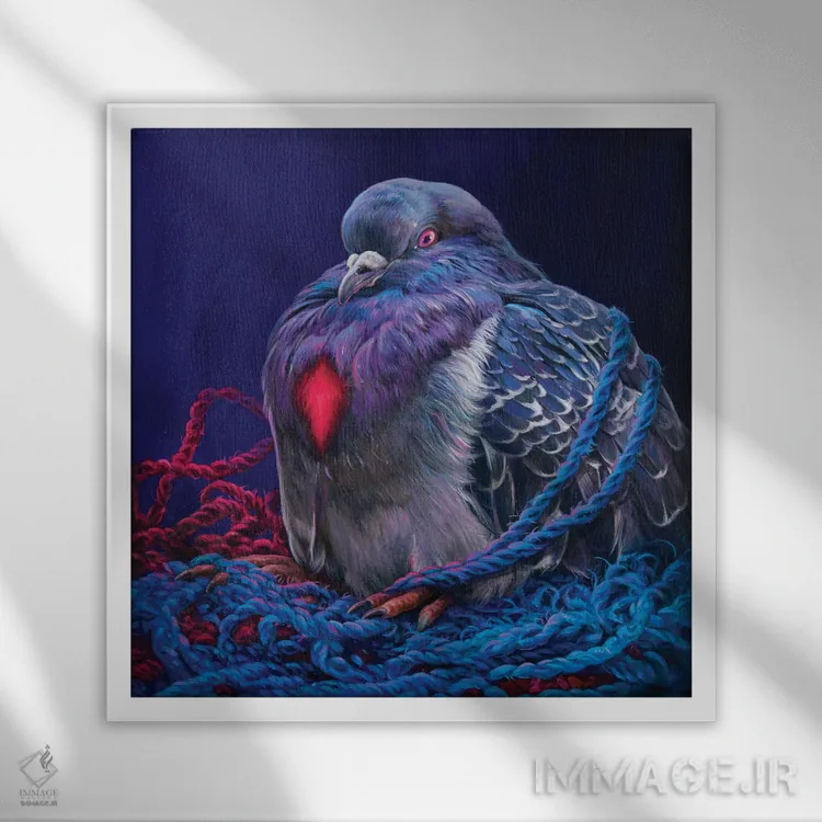 تابلو قلب درخشان من اثر گیگی چن - نمای قابدار سفید