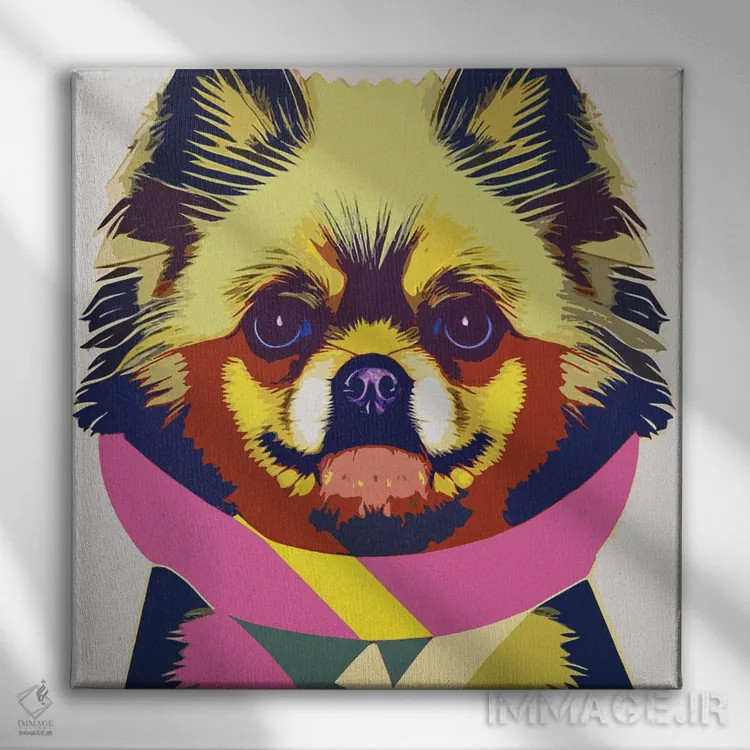تابلو پامرانیان (نژاد سگ) اثر گابریل کوزارلی - نمای روبهرو روی دیوار