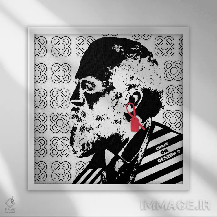 تابلو گاودی خارج (الهام از معمار اسپانیایی) اثر گابریل کوزارلی - نمای قابدار سفید