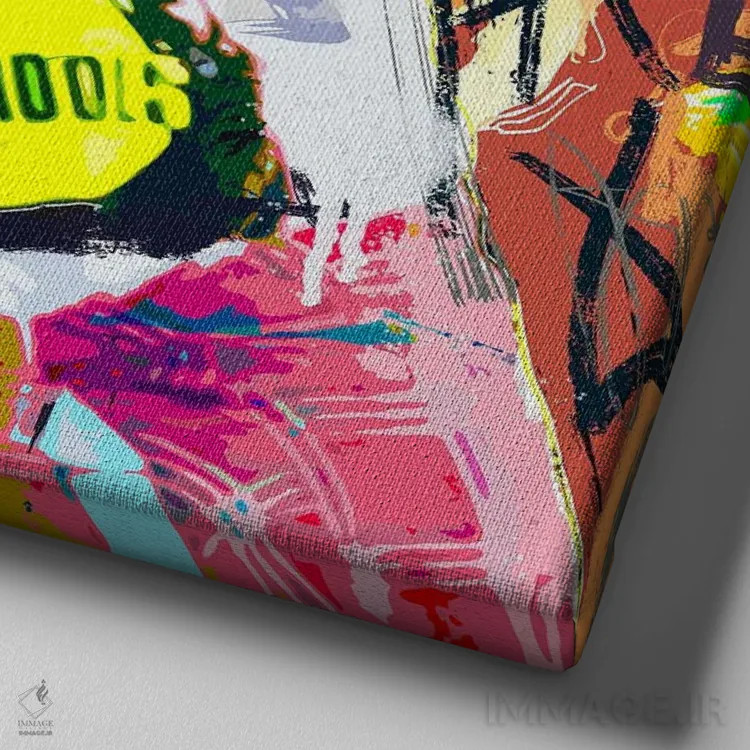 تابلو اکسل رز (خواننده راک) اثر گابریل کوزارلی - نمای نزدیک بافت بوم