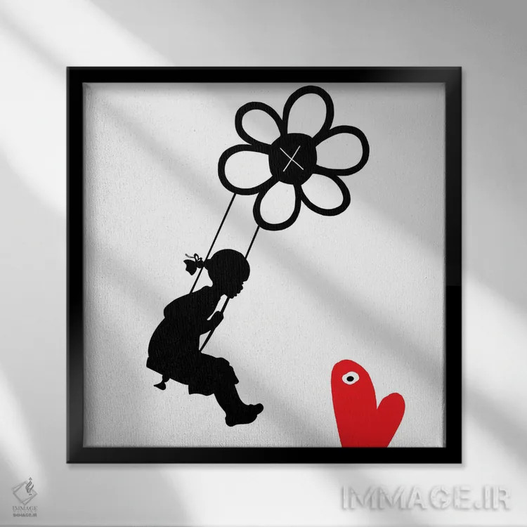 تابلو تاب گل اثر گابریل کوزارلی - نمای قابدار مشکی