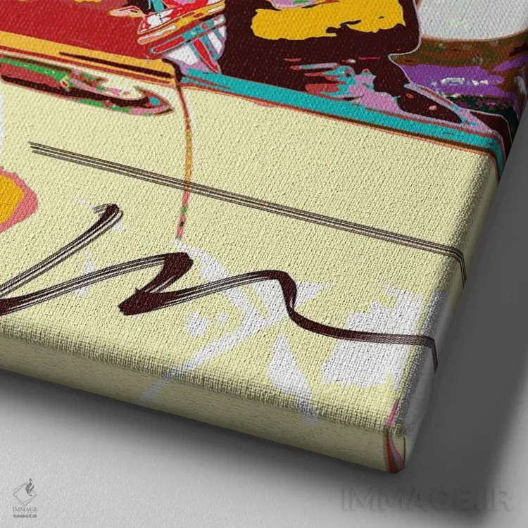 تابلو دوستان اثر گابریل کوزارلی - نمای نزدیک بافت بوم