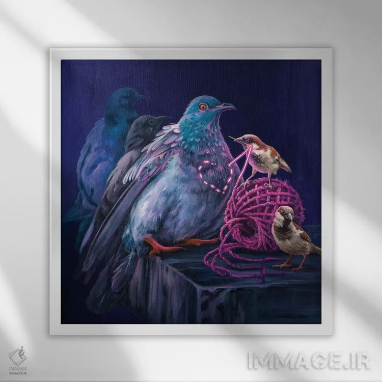 تابلو اجازه بده این کار را برایت انجام دهم اثر گیگی چن - نمای قابدار سفید