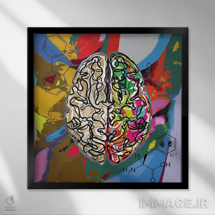 تابلو گابا (ماده شیمیایی) اثر گابریل کوزارلی - نمای قابدار مشکی