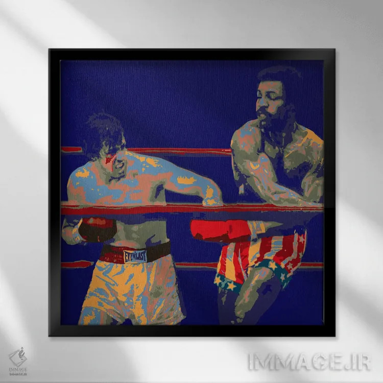 تابلو نبرد حماسی اثر گابریل کوزارلی - نمای قابدار مشکی