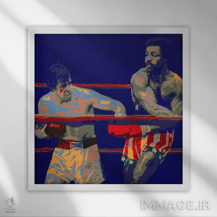 تابلو نبرد حماسی اثر گابریل کوزارلی - نمای قابدار سفید