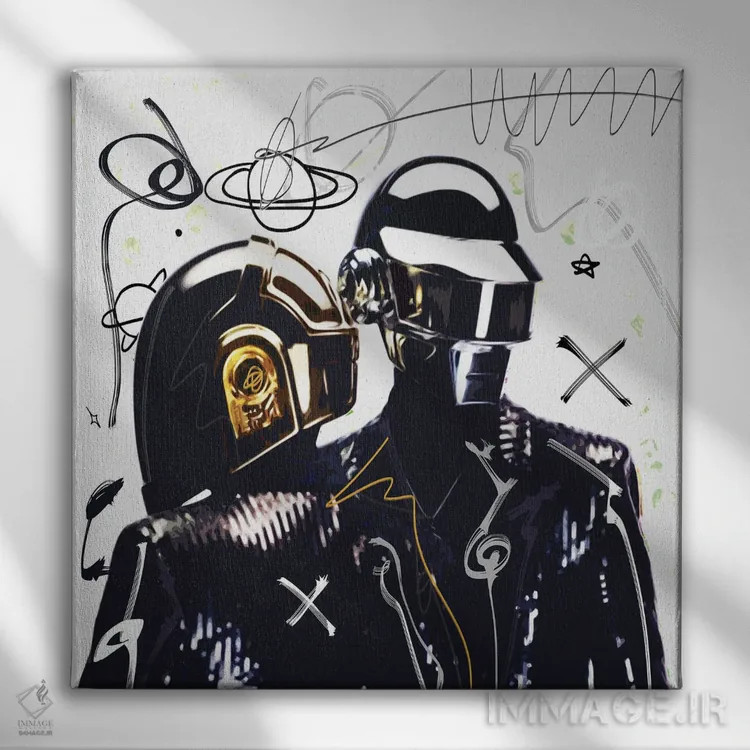 تابلو دفپانک (گروه موسیقی) اثر گابریل کوزارلی - نمای روبهرو روی دیوار