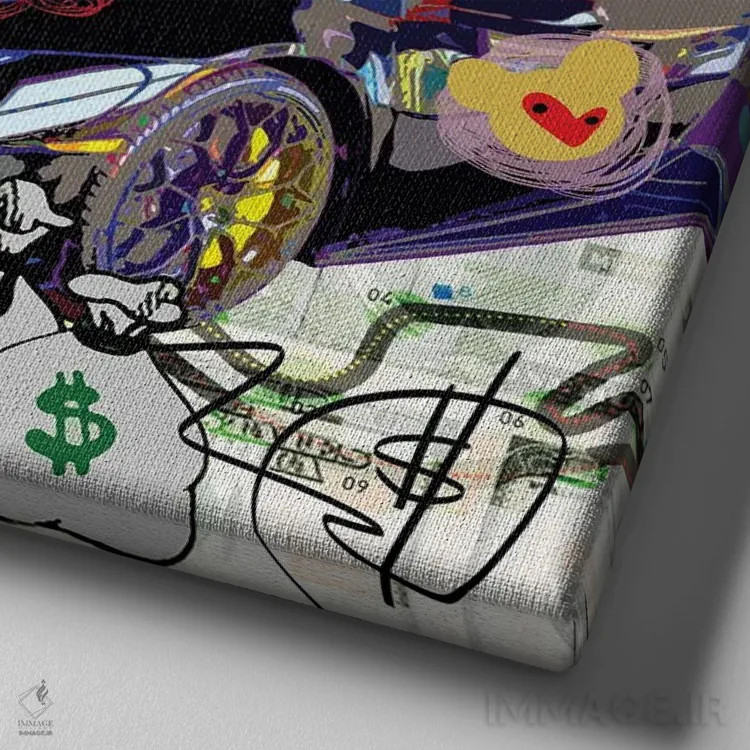 تابلو میلیونر اوراکان (نام خودرو لامبورگینی) اثر گابریل کوزارلی - نمای نزدیک بافت بوم