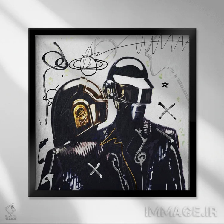 تابلو دفپانک (گروه موسیقی) اثر گابریل کوزارلی - نمای قابدار مشکی