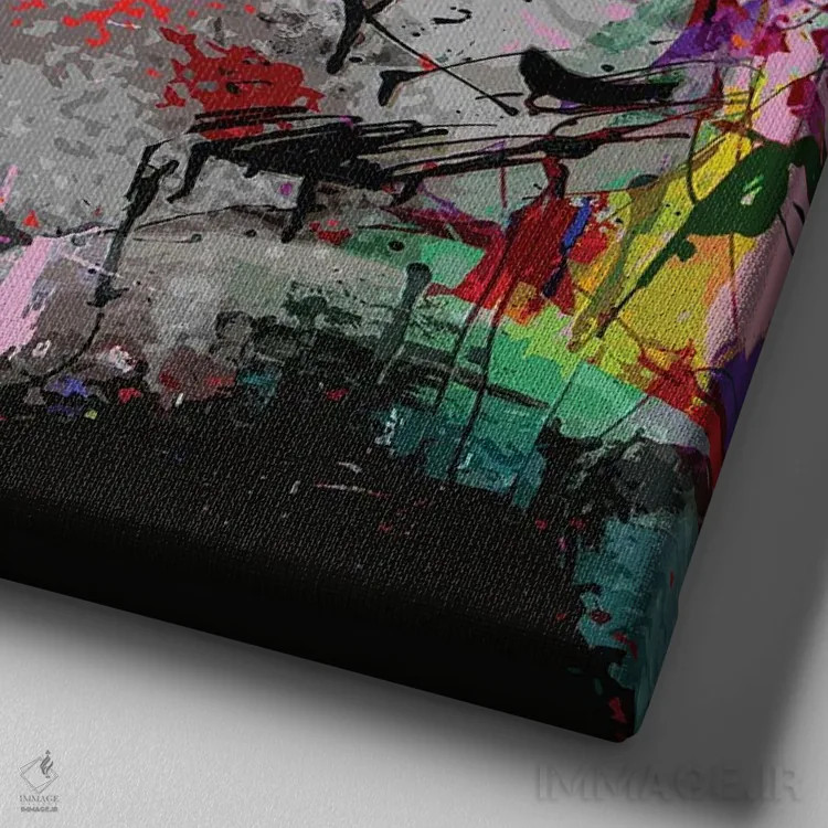 تابلو مارتین لوتر کینگ (فعال حقوق بشر) اثر گابریل کوزارلی - نمای نزدیک بافت بوم