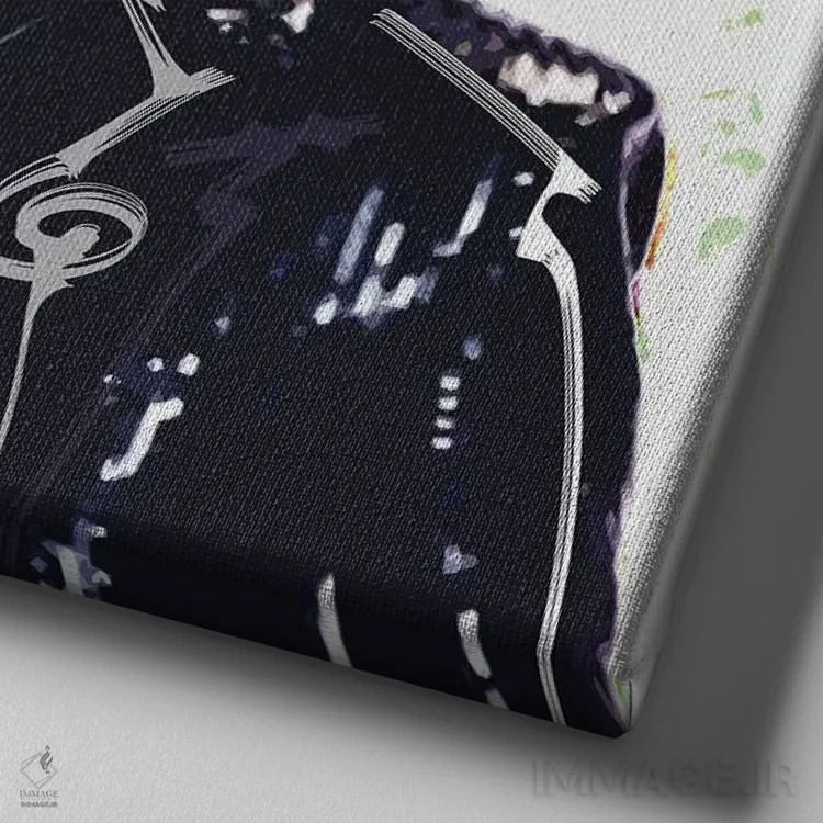 تابلو دفپانک (گروه موسیقی) اثر گابریل کوزارلی - نمای نزدیک بافت بوم