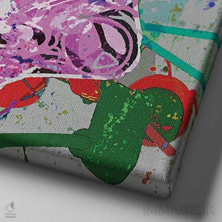 تابلو جمجمه عشق اثر گابریل کوزارلی - نمای نزدیک بافت بوم