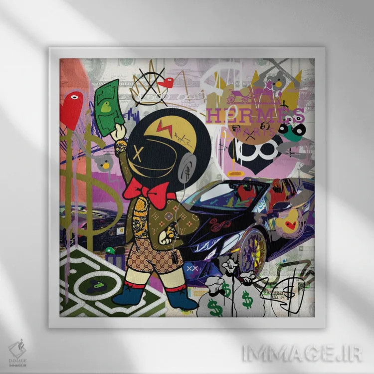 تابلو میلیونر اوراکان (نام خودرو لامبورگینی) اثر گابریل کوزارلی - نمای قابدار سفید