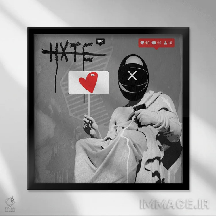 تابلو عشق افلاطونی اثر گابریل کوزارلی - نمای قابدار مشکی