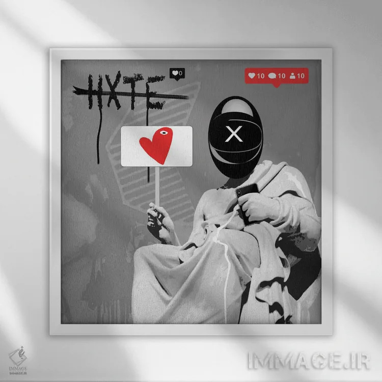 تابلو عشق افلاطونی اثر گابریل کوزارلی - نمای قابدار سفید