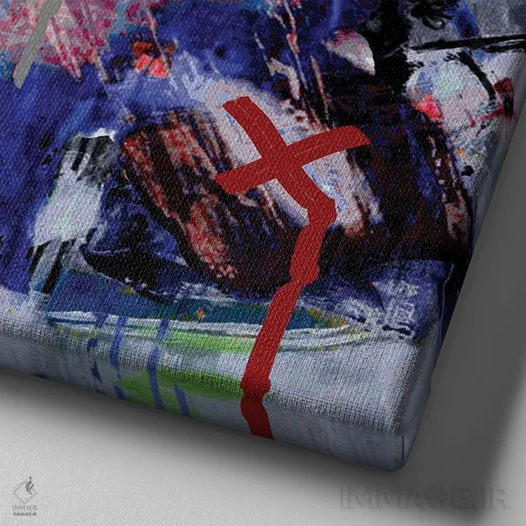 تابلو تایسون ایکس (نام خاص) اثر گابریل کوزارلی - نمای نزدیک بافت بوم