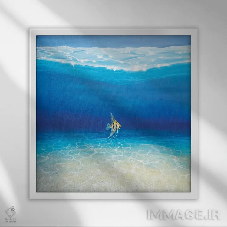 تابلو فرشتهای که به دریا میگریزد اثر گیل بوستامانته - نمای قابدار سفید