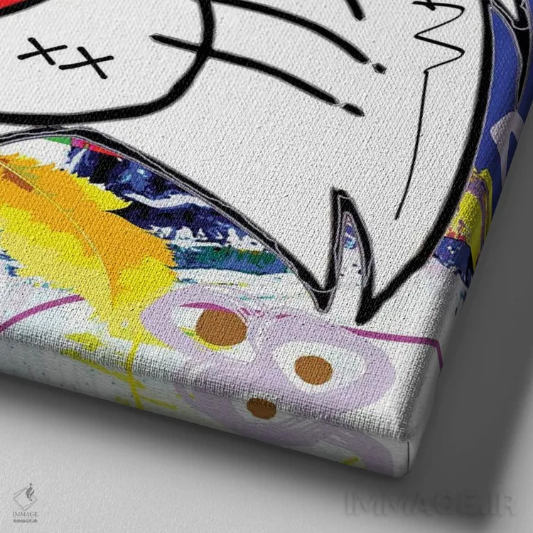 تابلو سیلوستر ایکس اثر گابریل کوزارلی - نمای نزدیک بافت بوم