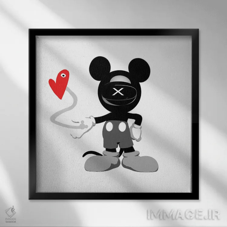 تابلو عشق کازمو میکی اثر گابریل کوزارلی - نمای قابدار مشکی