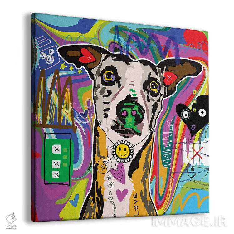 تابلو سگ گریهوند (نژاد سگ) اثر گابریل کوزارلی - نمای پرسپکتیو محصول