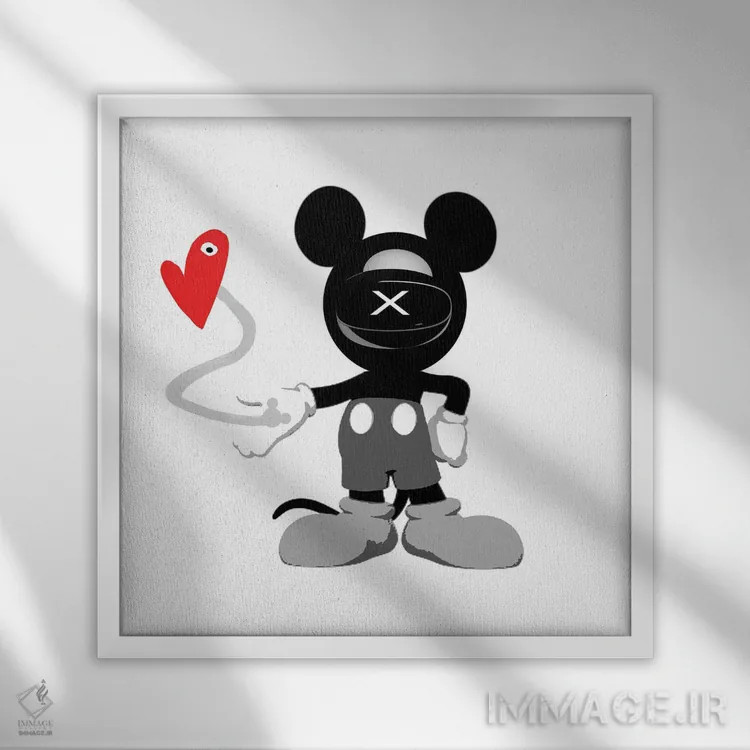 تابلو عشق کازمو میکی اثر گابریل کوزارلی - نمای قابدار سفید