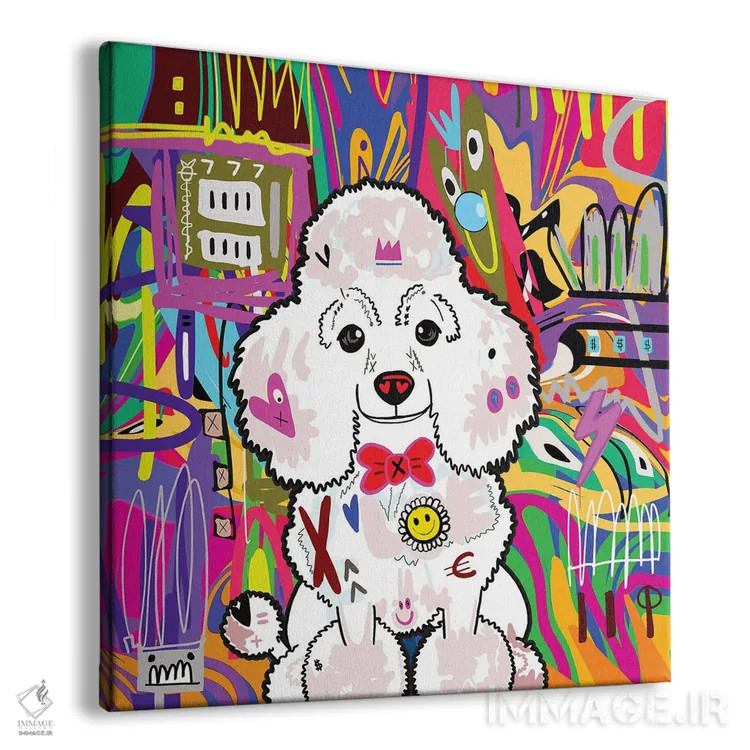 تابلو پودل ایکس (نژاد سگ) اثر گابریل کوزارلی - نمای پرسپکتیو محصول