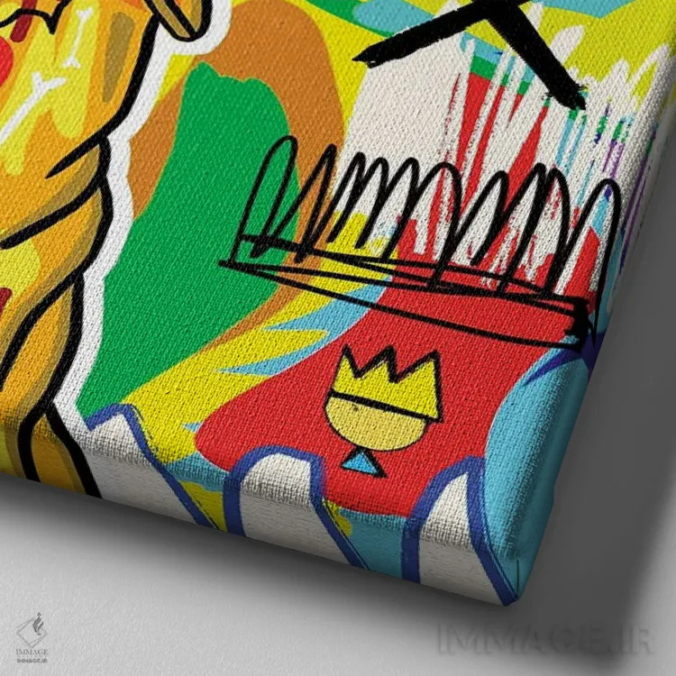 تابلو پسر طلایی اثر گابریل کوزارلی - نمای نزدیک بافت بوم