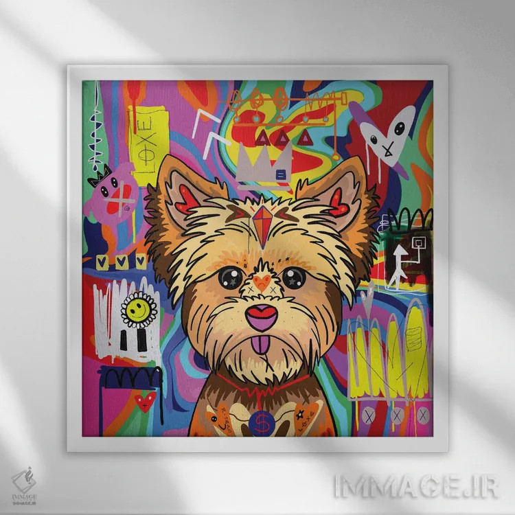 تابلو یورک سر (بازی با کلمات) اثر گابریل کوزارلی - نمای قابدار سفید