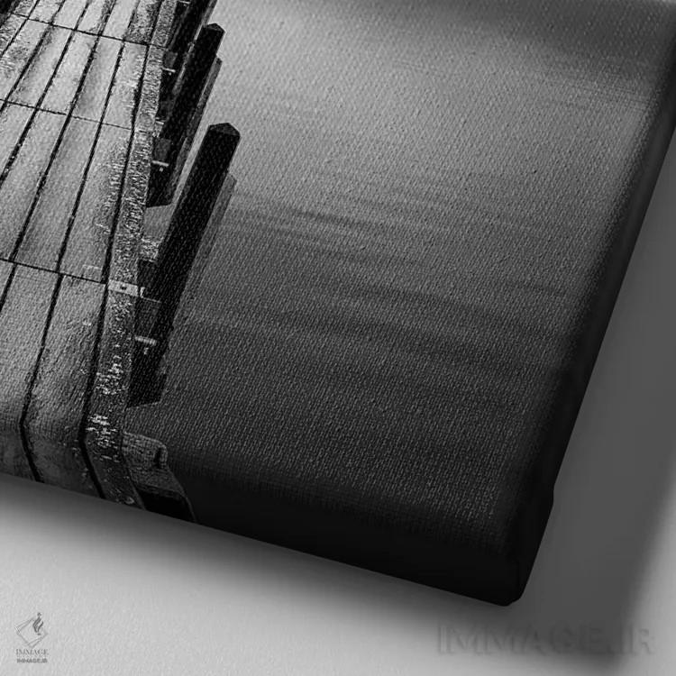 تابلو نمای دریاچه با اسکله ۲ اثر جورج دیگالاکیس - نمای نزدیک بافت بوم