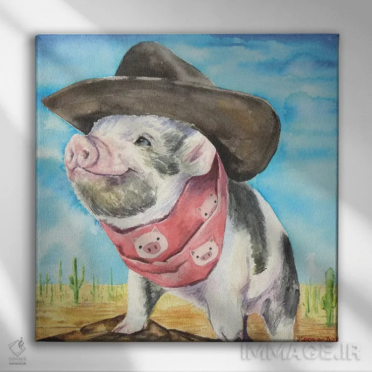 تابلو غرب وحشی اثر جورج دیاچنکو - نمای روبهرو روی دیوار