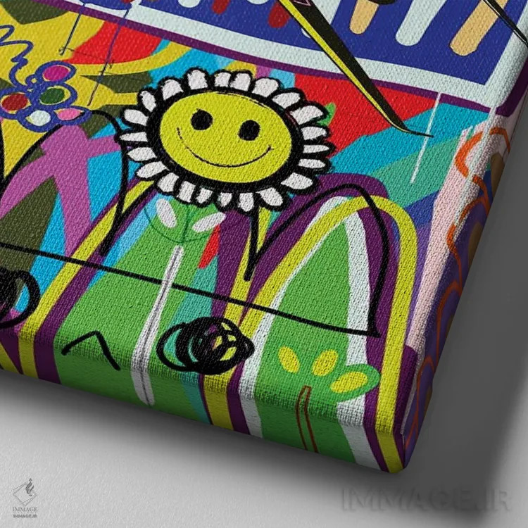 تابلو سگ جت اثر گابریل کوزارلی - نمای نزدیک بافت بوم